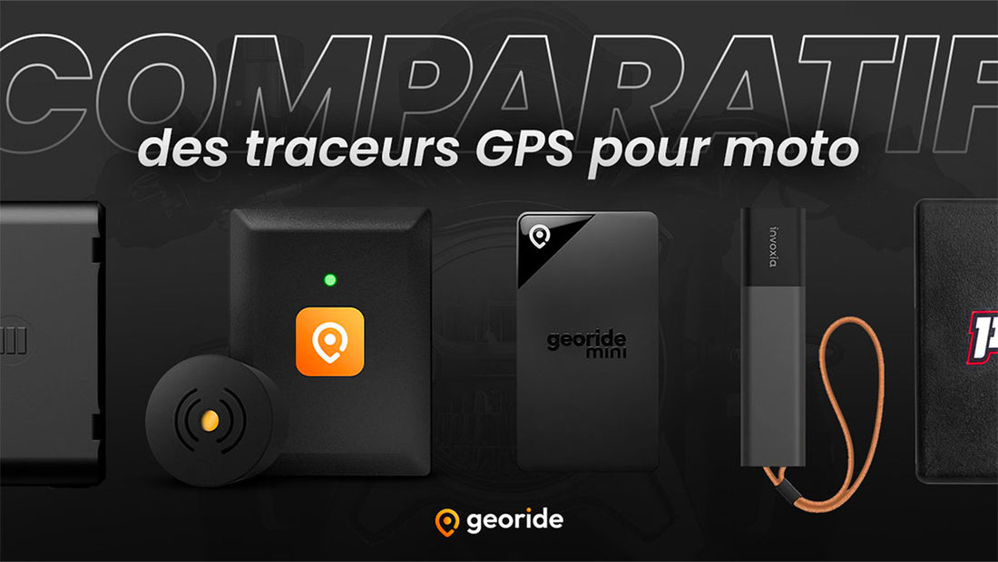 Comparison of GPS trackers for motorcycles: GeoRide, Pégase, Monimoto.