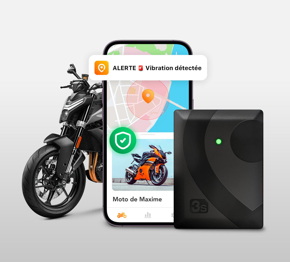 GeoRide 3s installé sur une moto